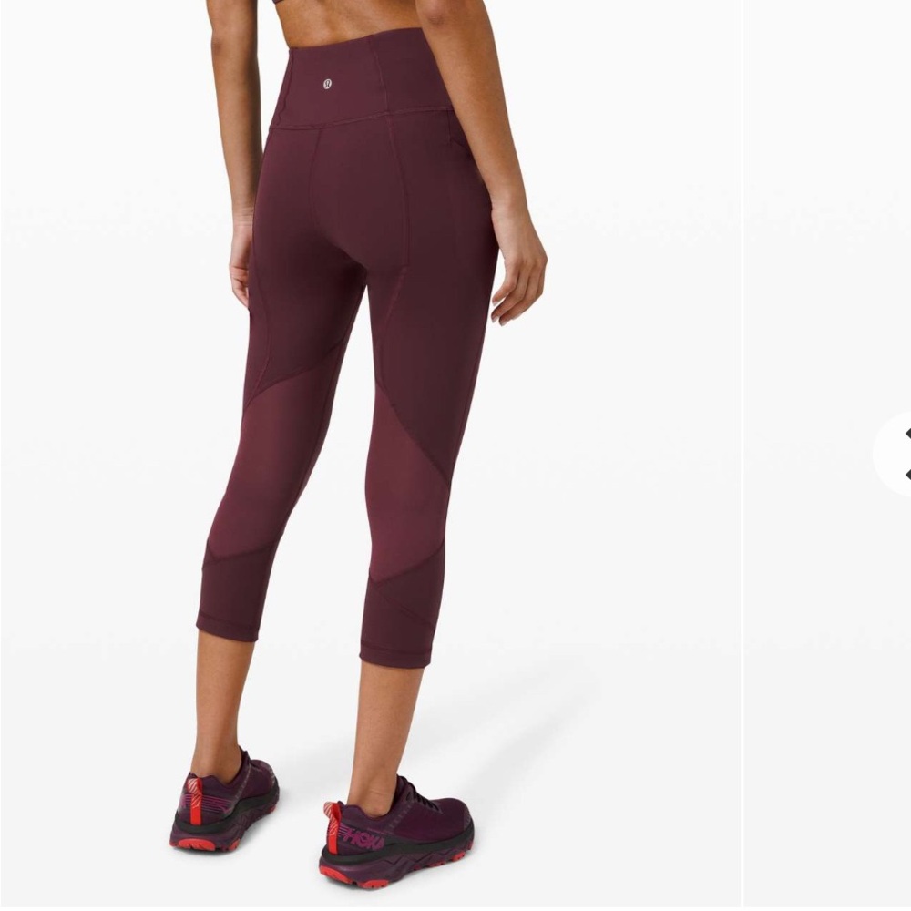 Lululemon Pace Rival High-Rise Crop 22" inseam size 6 excellent condition Cassis